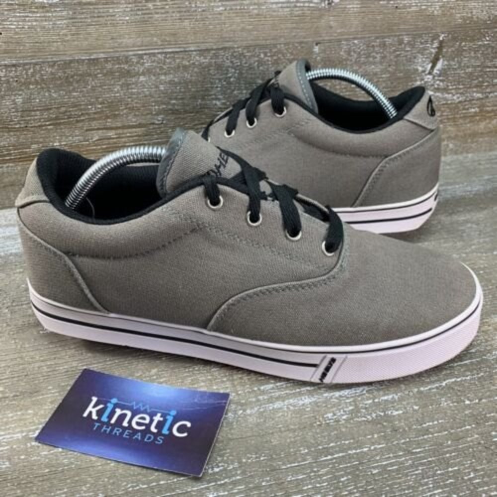 Heelys Mens Size 8 Launch Gray Grey Canvas Lace Up Wheeled Sneakers 770157